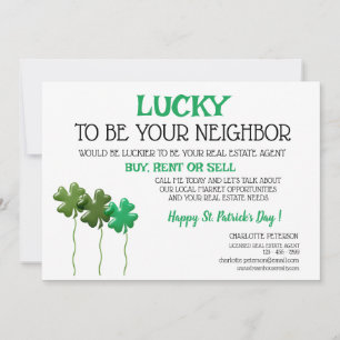 Cartes Pour Fêtes Annuelles Saint Patrick's Day Real Estate Promotional