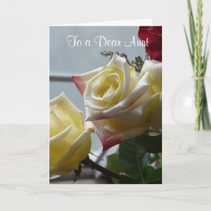 Cartes Pour Fêtes Annuelles Saint-Valentin/À une chère tante-roses jaunes