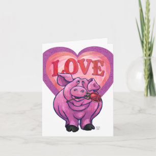 Cartes Pour Fêtes Annuelles Saint Valentin au cochon