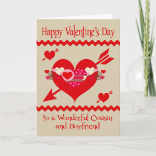 Cartes Pour Fêtes Annuelles Saint-Valentin au cousin et à l'ami