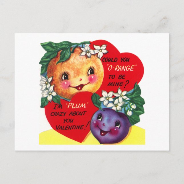 Cartes Pour Fêtes Annuelles Saint-Valentin aux fruits (Devant)