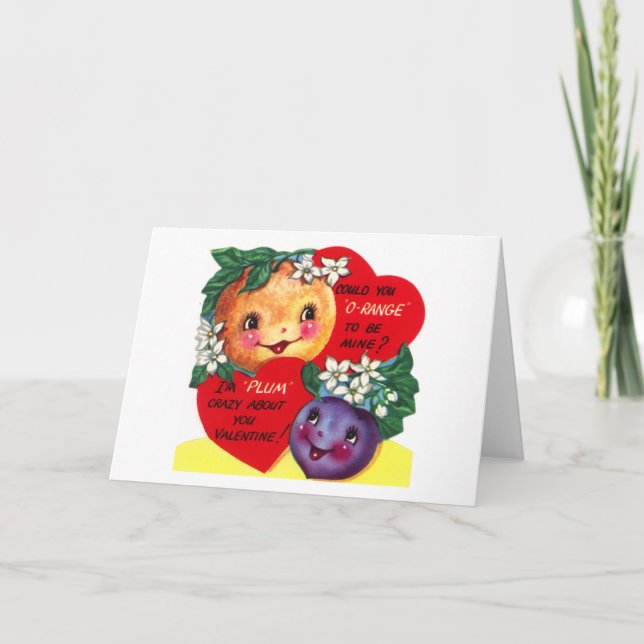 Cartes Pour Fêtes Annuelles Saint-Valentin aux fruits (Devant)