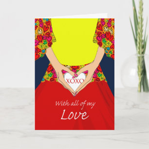 Cartes Pour Fêtes Annuelles Saint-Valentin, avec tout mon amour, coeur XOXO