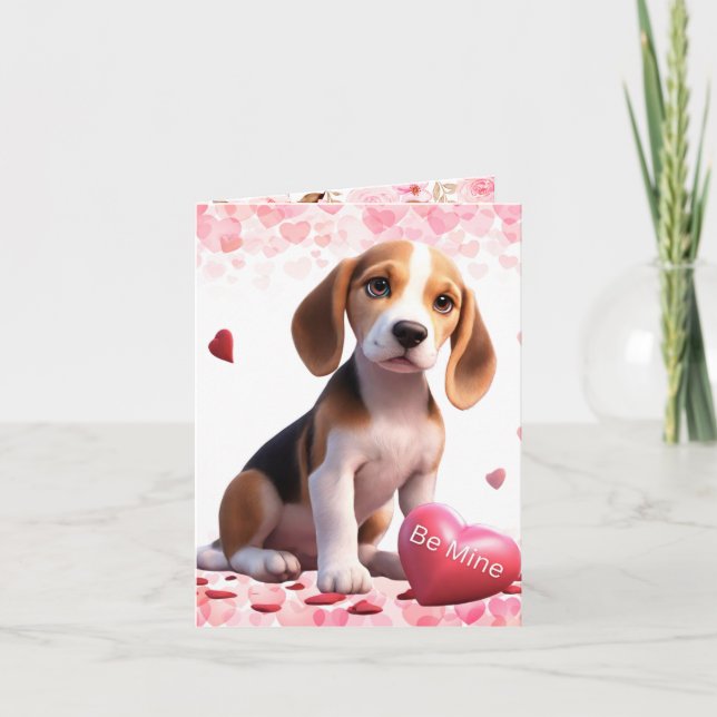 Cartes Pour Fêtes Annuelles Saint-Valentin Beagle Sois mon Saint-Valentin (Devant)