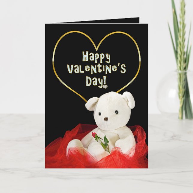 Cartes Pour Fêtes Annuelles Saint-Valentin - BONBON ! Ours de nounours/rose (Devant)