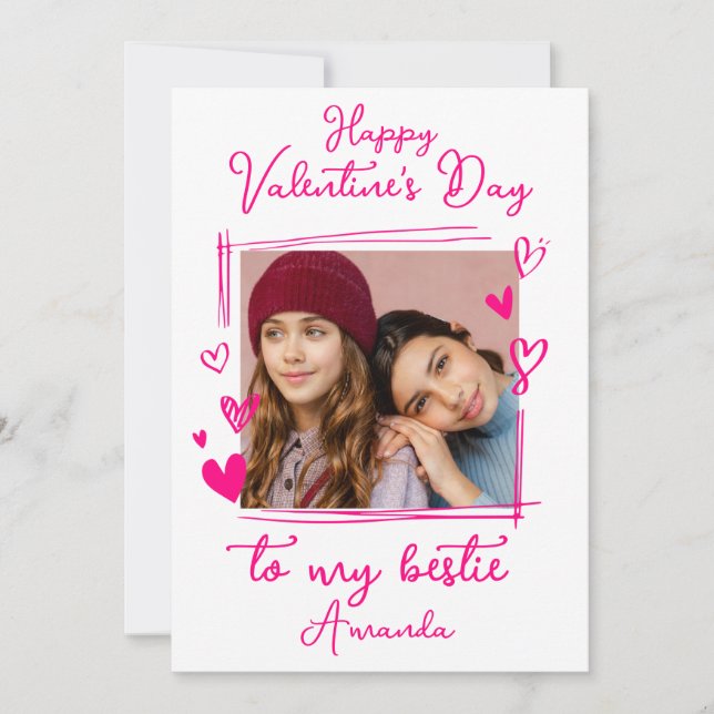 Cartes Pour Fêtes Annuelles Saint Valentin | Bright Pink One Photo (Devant)