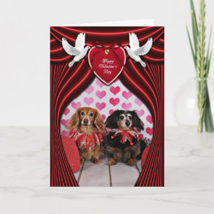Cartes Pour Fêtes Annuelles Saint-Valentin - Brooklyn et Mandy - teckels