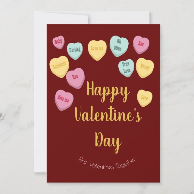 Cartes Pour Fêtes Annuelles Saint Valentin | Candy Hearts LGBT Fun Photo (Devant)