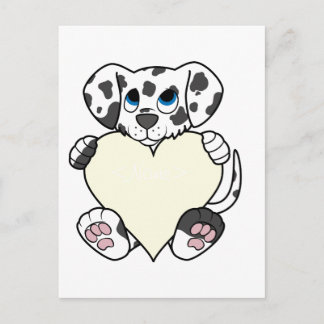 Cartes Pour Fêtes Annuelles Saint Valentin Chien dalmate avec Coeur de crème