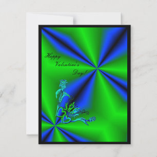 Cartes Pour Fêtes Annuelles Saint Valentin - coeur et papillon sur arc-en-ciel