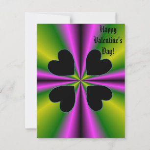 Cartes Pour Fêtes Annuelles Saint-Valentin - Coeur noir sur arc-en-ciel