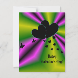 Cartes Pour Fêtes Annuelles Saint-Valentin - Coeur noir sur arc-en-ciel