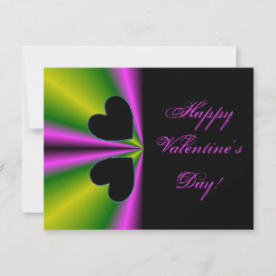 Cartes Pour Fêtes Annuelles Saint-Valentin - Coeur noir sur arc-en-ciel