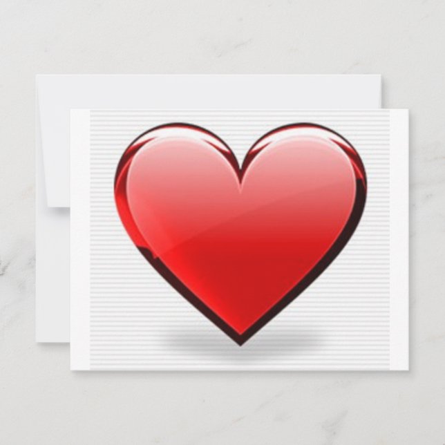 Cartes Pour Fêtes Annuelles Saint Valentin Coeur rouge (Devant)