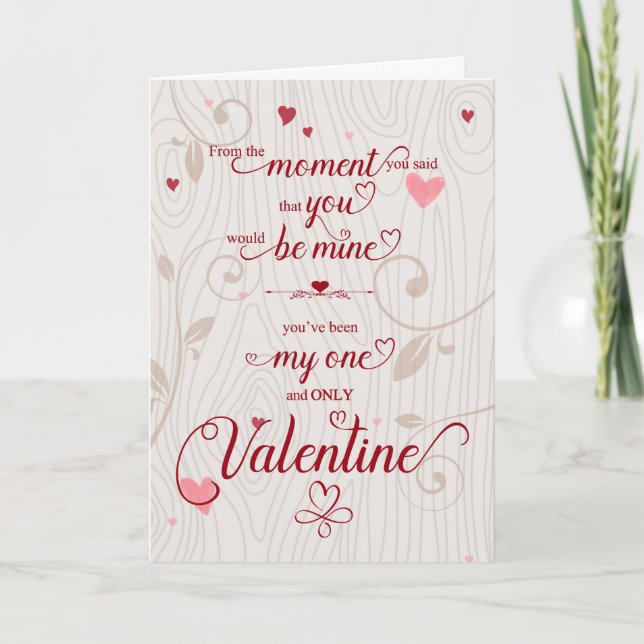 Cartes Pour Fêtes Annuelles Saint Valentin Coeurs botaniques romantiques (Devant)