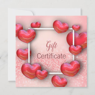Cartes Pour Fêtes Annuelles Saint Valentin Coeurs rouges - Certificat cadeau