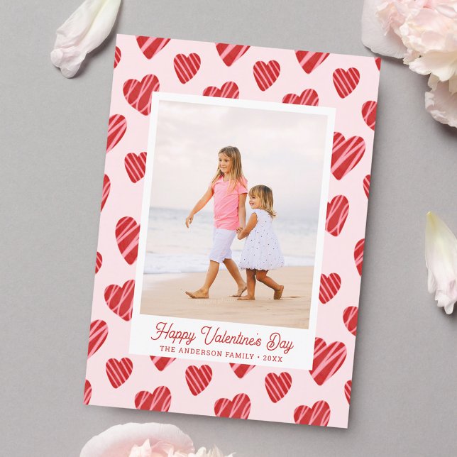 Cartes Pour Fêtes Annuelles Saint-Valentin coeurs rouges fantaisistes Photo ro (Créateur téléchargé)