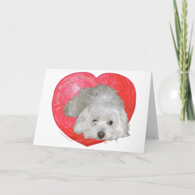 Cartes Pour Fêtes Annuelles Saint Valentin Coton de Tulear (Devant)