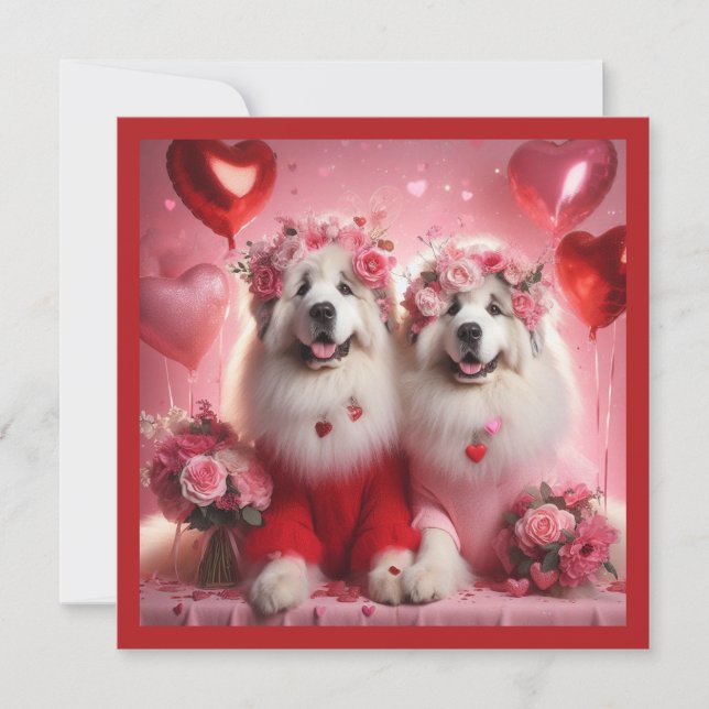 Cartes Pour Fêtes Annuelles Saint Valentin Couple des Pyrénées (Devant)