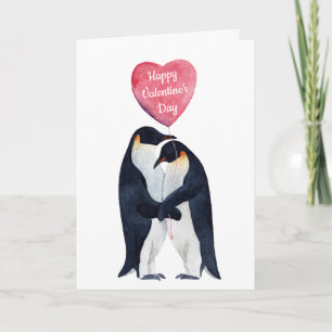 Cartes Pour Fêtes Annuelles Saint Valentin Couple Empereur Penguin 