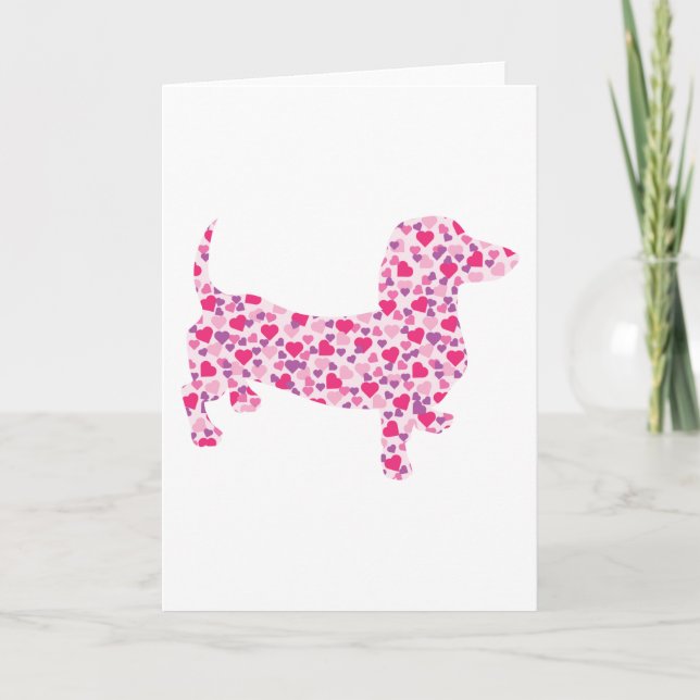 Cartes Pour Fêtes Annuelles Saint Valentin Dachshund (Devant)