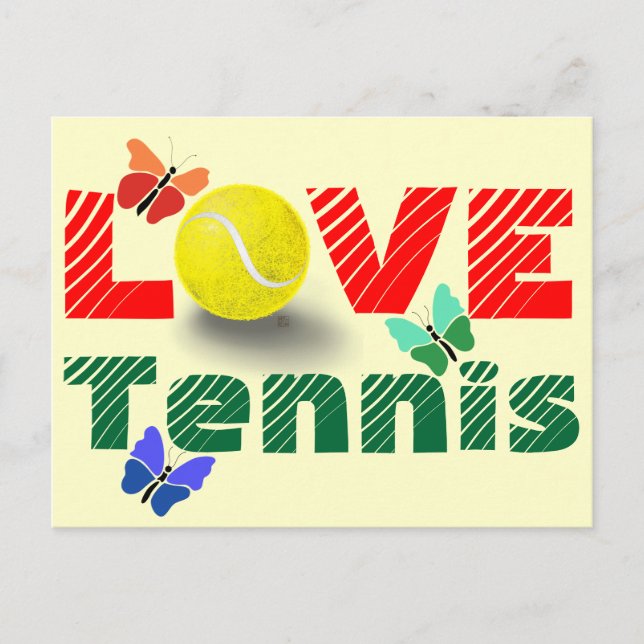 Cartes Pour Fêtes Annuelles Saint-Valentin d'amour de tennis (Devant)