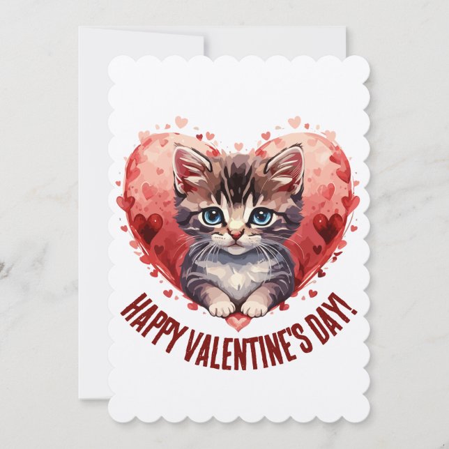 Cartes Pour Fêtes Annuelles Saint-Valentin de chats (Devant)
