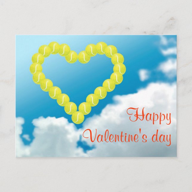 Cartes Pour Fêtes Annuelles Saint-Valentin de coeur de tennis (Devant)