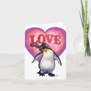 Cartes Pour Fêtes Annuelles Saint-Valentin de pingouin