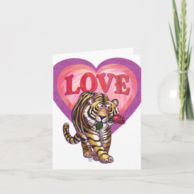 Cartes Pour Fêtes Annuelles Saint-Valentin de tigre (Devant)