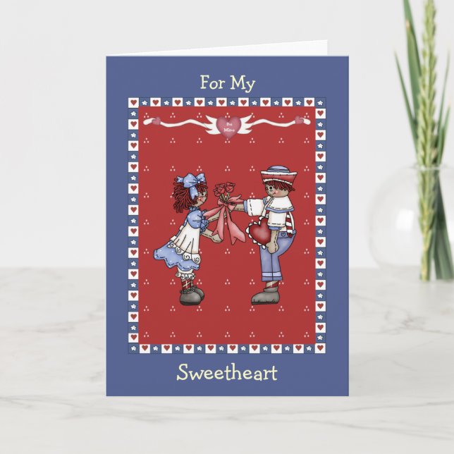 Cartes Pour Fêtes Annuelles Saint Valentin des amoureux de Raggedy Ann (Devant)