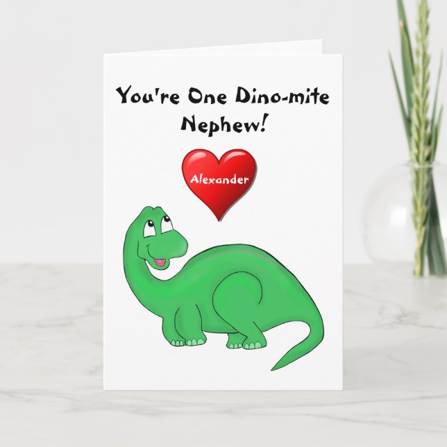 Cartes Pour Fêtes Annuelles Saint Valentin Dinosaur Nephew (Devant)