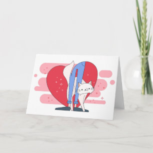 Cartes Pour Fêtes Annuelles Saint Valentin du chat, 1950 dessin animé chat