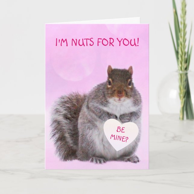 Cartes Pour Fêtes Annuelles Saint-Valentin Écureuil Amoureux (Devant)