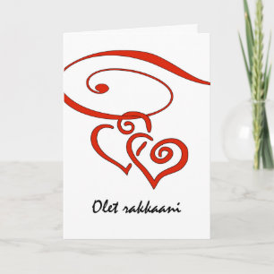 Cartes Pour Fêtes Annuelles Saint-Valentin en finnois, le coeur tourne ensembl