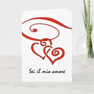 Cartes Pour Fêtes Annuelles Saint-Valentin en italien, le coeur tournoie ensem