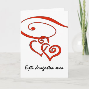 Cartes Pour Fêtes Annuelles Saint-Valentin en roumain, le coeur tournoie ensem