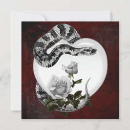 Cartes Pour Fêtes Annuelles Saint-Valentin gothique Coeur et rose blanche