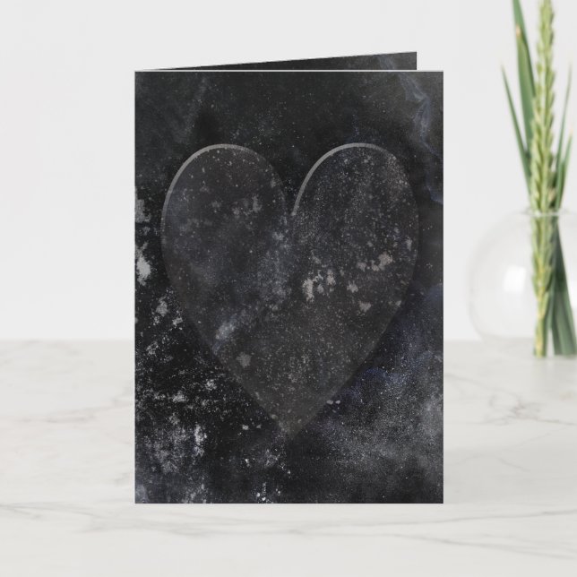 Cartes Pour Fêtes Annuelles Saint-Valentin gothique de ciel nocturne noir de (Devant)