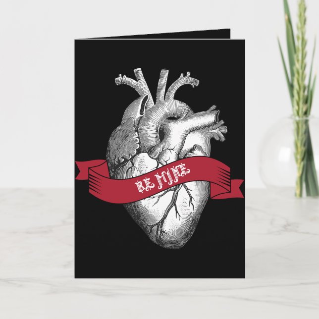 Cartes Pour Fêtes Annuelles Saint-Valentin gothique de coeur (Devant)