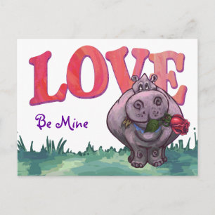 Cartes Pour Fêtes Annuelles Saint-Valentin Hippopotame
