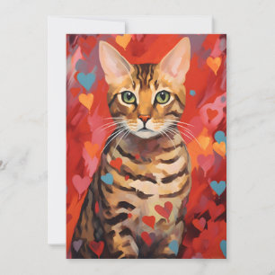 Cartes Pour Fêtes Annuelles Saint Valentin, le chat du Bengale