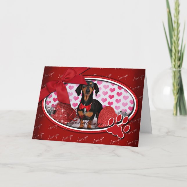 Cartes Pour Fêtes Annuelles Saint-Valentin - Leikos - teckel (Devant)