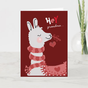 Cartes Pour Fêtes Annuelles Saint-Valentin Llama Love Grandma