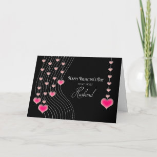 Cartes Pour Fêtes Annuelles Saint-Valentin - Mari - Coeurs noirs/roses