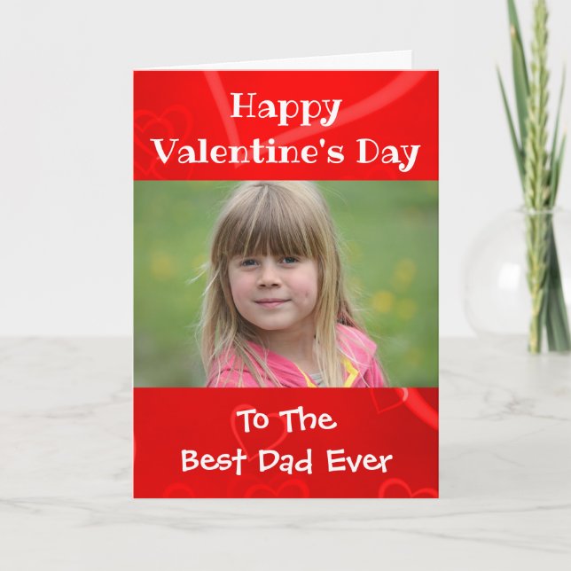 Cartes Pour Fêtes Annuelles Saint-Valentin Meilleur Papa du Monde Enfants Phot (Devant)