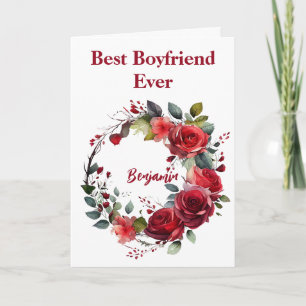 Cartes Pour Fêtes Annuelles Saint Valentin meilleur petit ami jamais floral