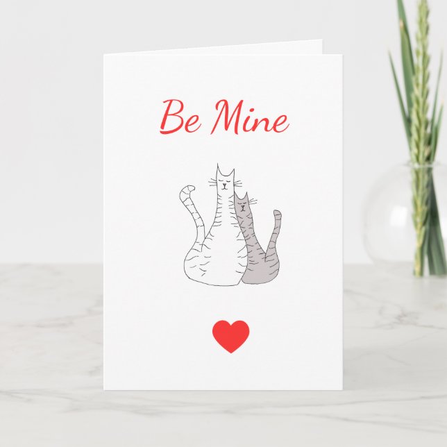 Cartes Pour Fêtes Annuelles Saint-Valentin Mets Chats Be Mine (Devant)