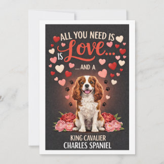 Cartes Pour Fêtes Annuelles Saint-Valentin mignon roi cavalier charles spaniel