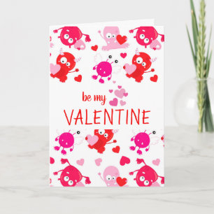 Cartes Pour Fêtes Annuelles Saint-Valentin mignonne de monstre personnalisée